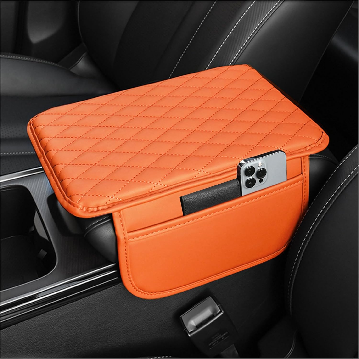 Car Armrest Storage Cover with Adjustable Pocket Organizer