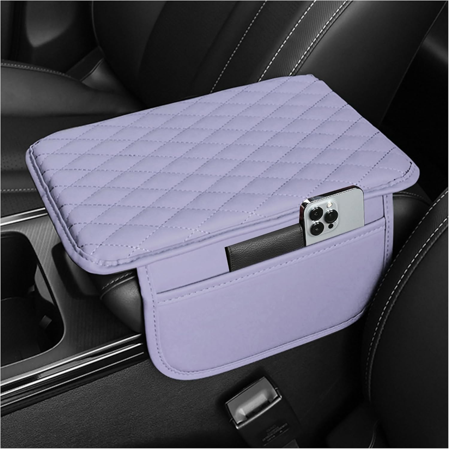 Car Armrest Storage Cover with Adjustable Pocket Organizer