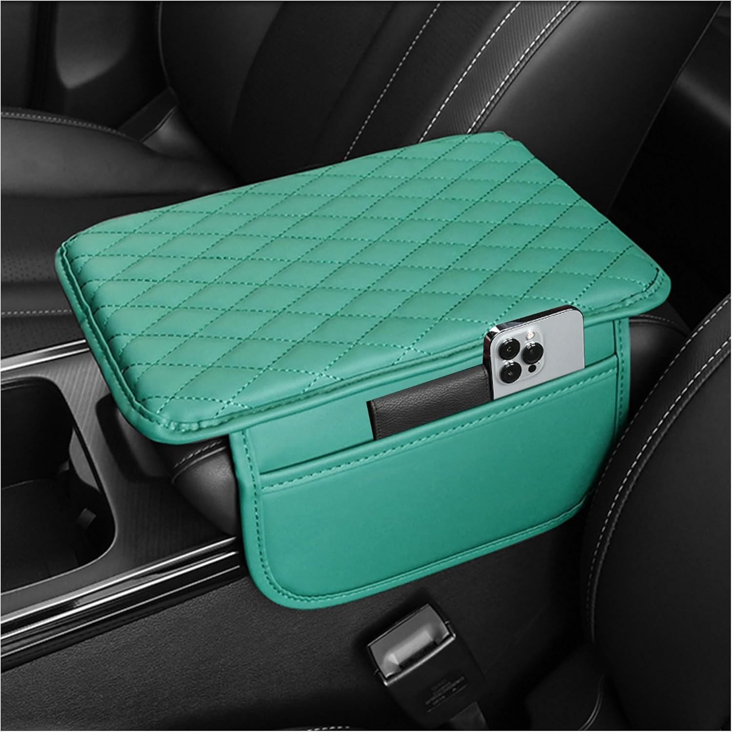 Car Armrest Storage Cover with Adjustable Pocket Organizer