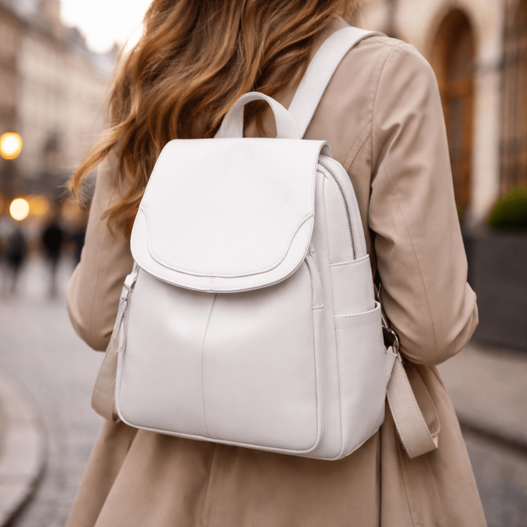 Anti Theft Slim Leather Backpack Shoulder Bag for Women
