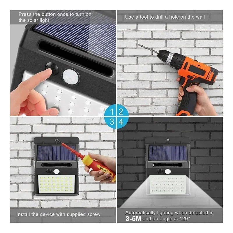 Solar LED Motion Sensor Outdoor Flush Mount Wall Light