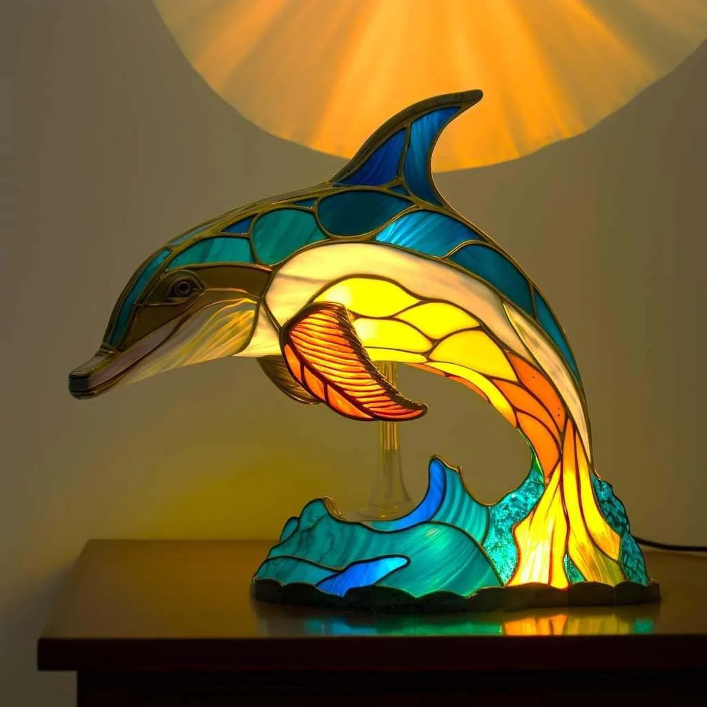 Animal Shape Stained Glass Table Lamp Ornament