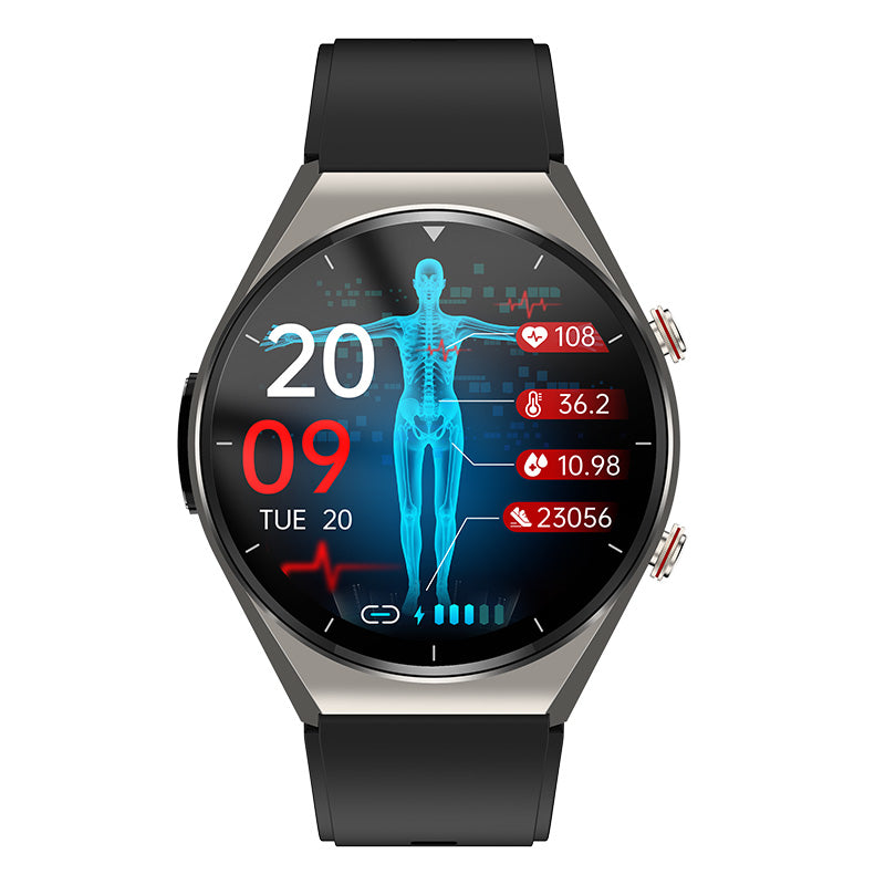 Smartwatch Heart Rate Monitor Blood Pressure ECG HRV Blood Glucose Tracker