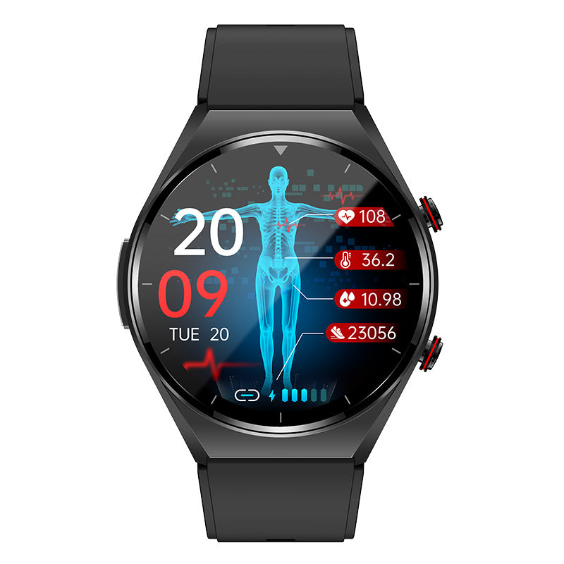 Smartwatch Heart Rate Monitor Blood Pressure ECG HRV Blood Glucose Tracker