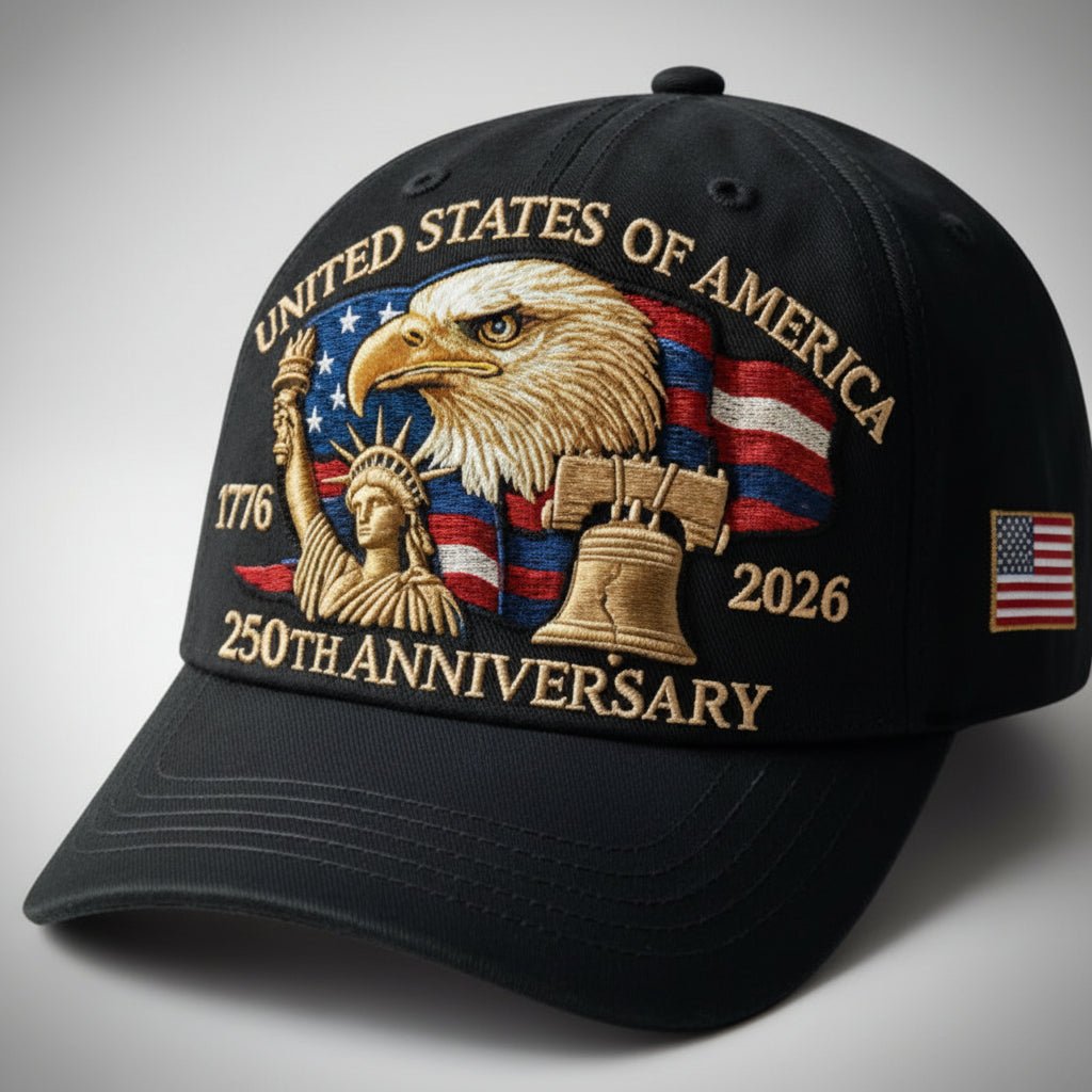 USA 250th Anniversary Eagle Adjustable Dad Cap Hat Patriotic Baseball Hat