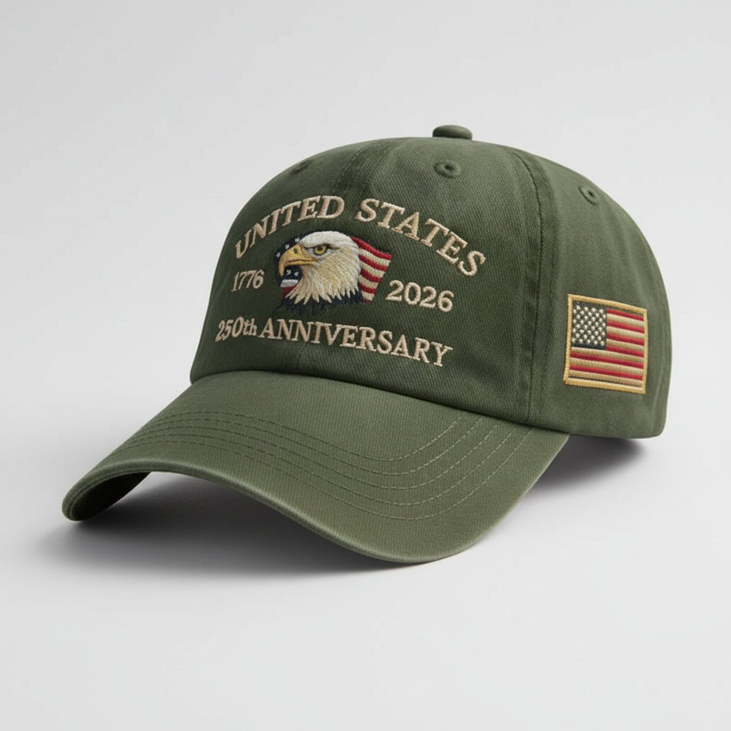 USA 250th Anniversary Eagle Adjustable Dad Cap Hat Patriotic Baseball Hat