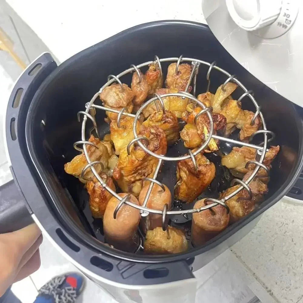 Vertical Grill Rack with Spit Holder for Barbecue Stainless Steel