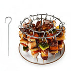 Vertical Grill Rack with Spit Holder for Barbecue Stainless Steel