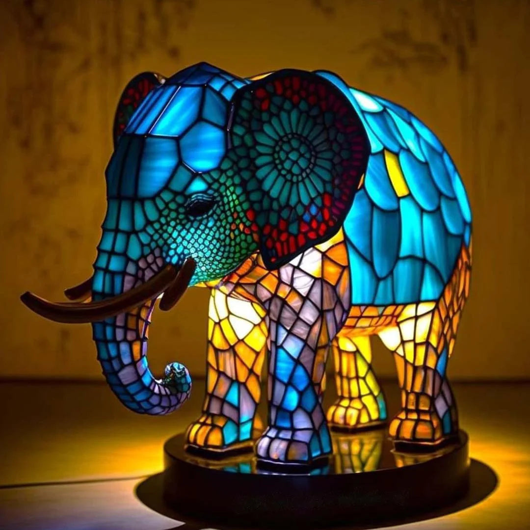 Animal Shape Stained Glass Table Lamp Ornament