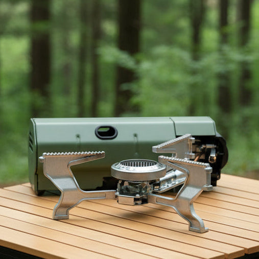 Camping Stove Set with Butane Gas Bottle and Carrying Bag