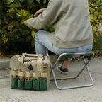 Foldable Garden Tool Set with Storage Seat Portable Gardening Tools