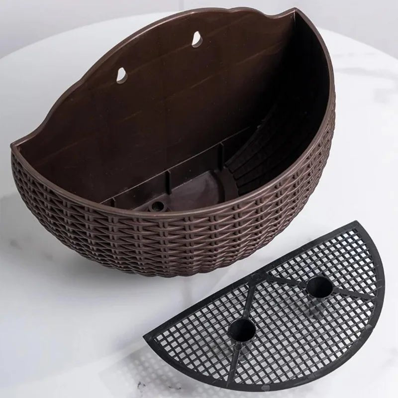 Wall Mounted Rattan Style Planter Pot Vertical Garden Holder