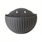 Wall Mounted Rattan Style Planter Pot Vertical Garden Holder