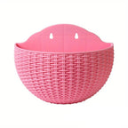 Wall Mounted Rattan Style Planter Pot Vertical Garden Holder