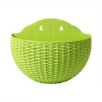 Wall Mounted Rattan Style Planter Pot Vertical Garden Holder