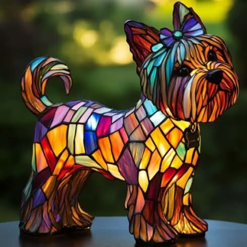 LED Night Light Dog Breed Shape Decorative Home Light