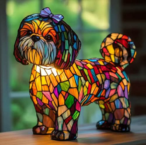 LED Night Light Dog Breed Shape Decorative Home Light