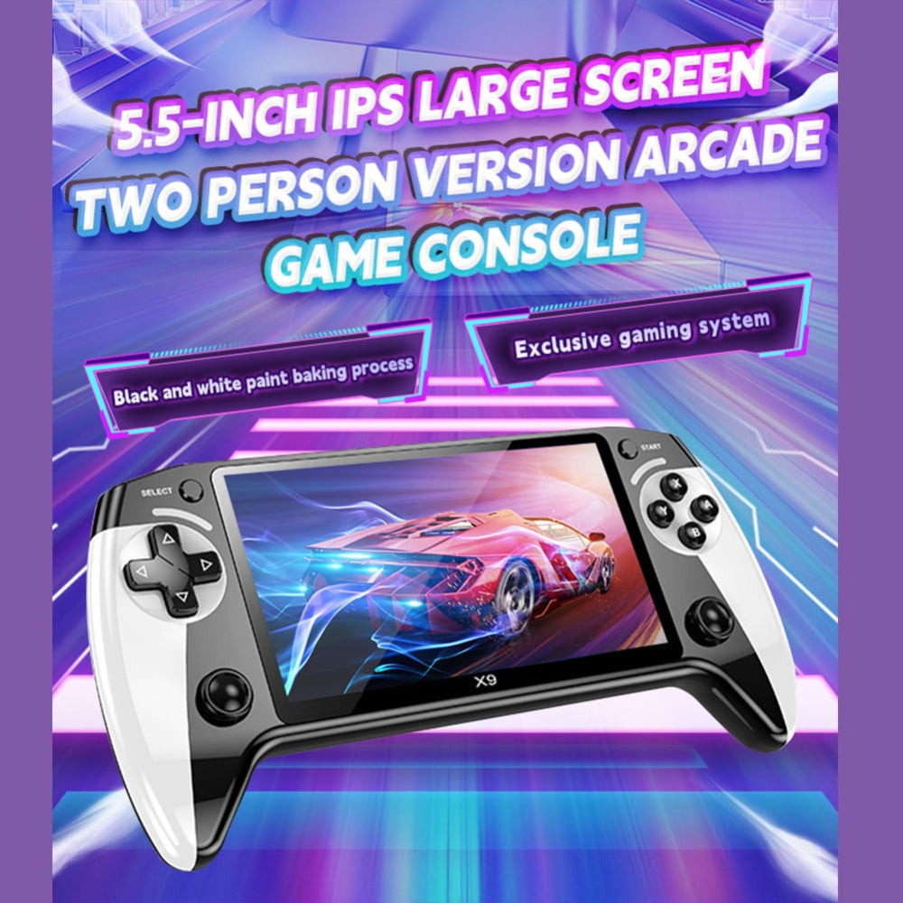 Portable Handheld Retro Game Console with Built-In Games