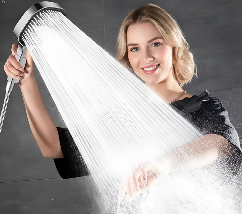 Round High Pressure Adjustable Spray Shower Head Bathroom Fixture