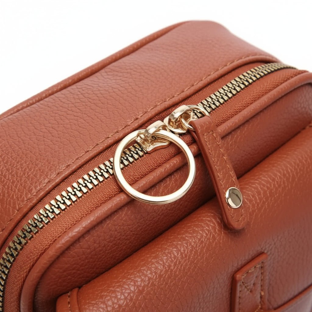 Leather Crossbody Bag Square Compact Anti Theft Crossbody Bag