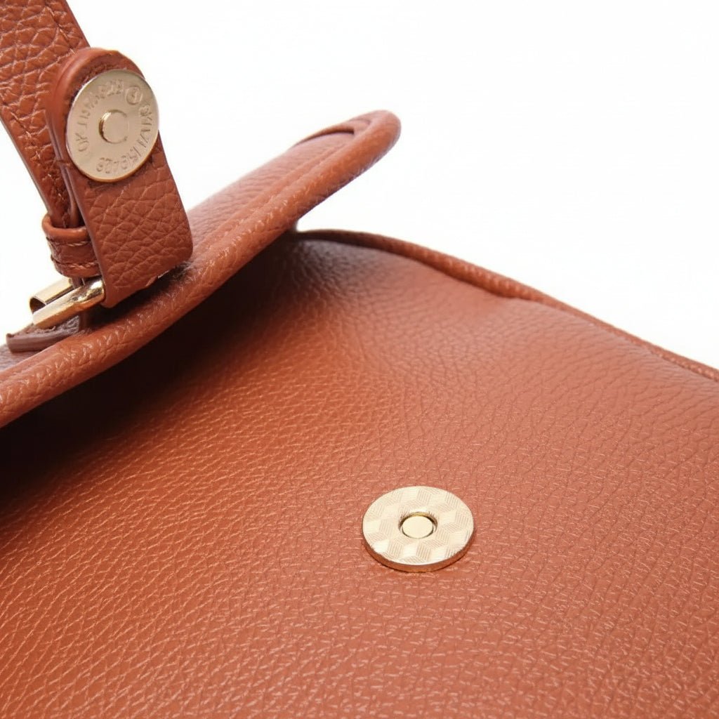 Leather Crossbody Bag Square Compact Anti Theft Crossbody Bag