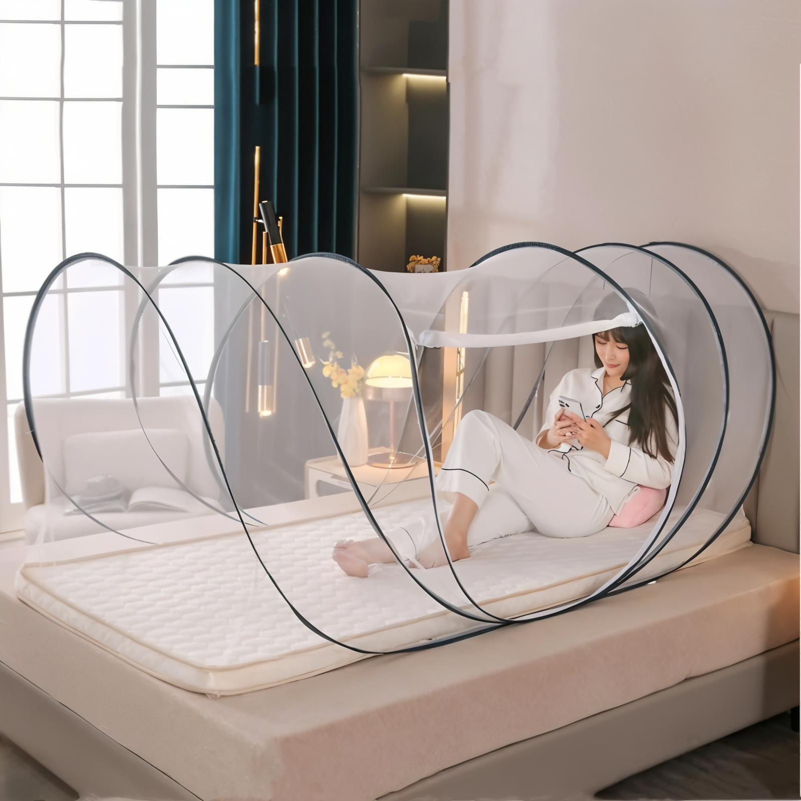 Round Foldable Travel Mosquito Net Pop Up Mosquito Net