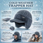 Trapper Hat with Ear Flaps Wool Lined Winter Hat