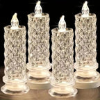 LED Pillar Candles Set of 4 Battery Operated Flameless Lights