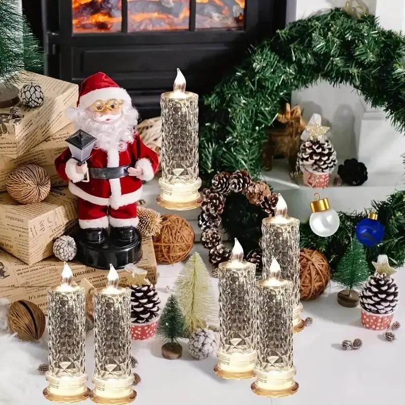 LED Pillar Candles Set of 4 Battery Operated Flameless Lights
