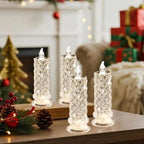 LED Pillar Candles Set of 4 Battery Operated Flameless Lights