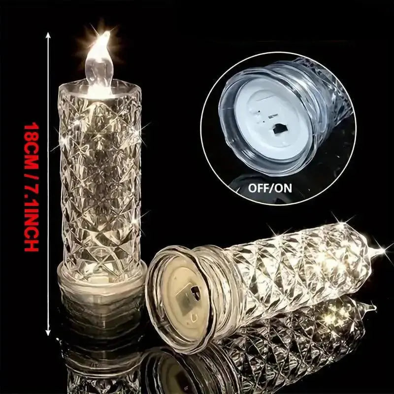 LED Pillar Candles Set of 4 Battery Operated Flameless Lights