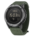 Digital Sports Watch Circular Case Military Strap