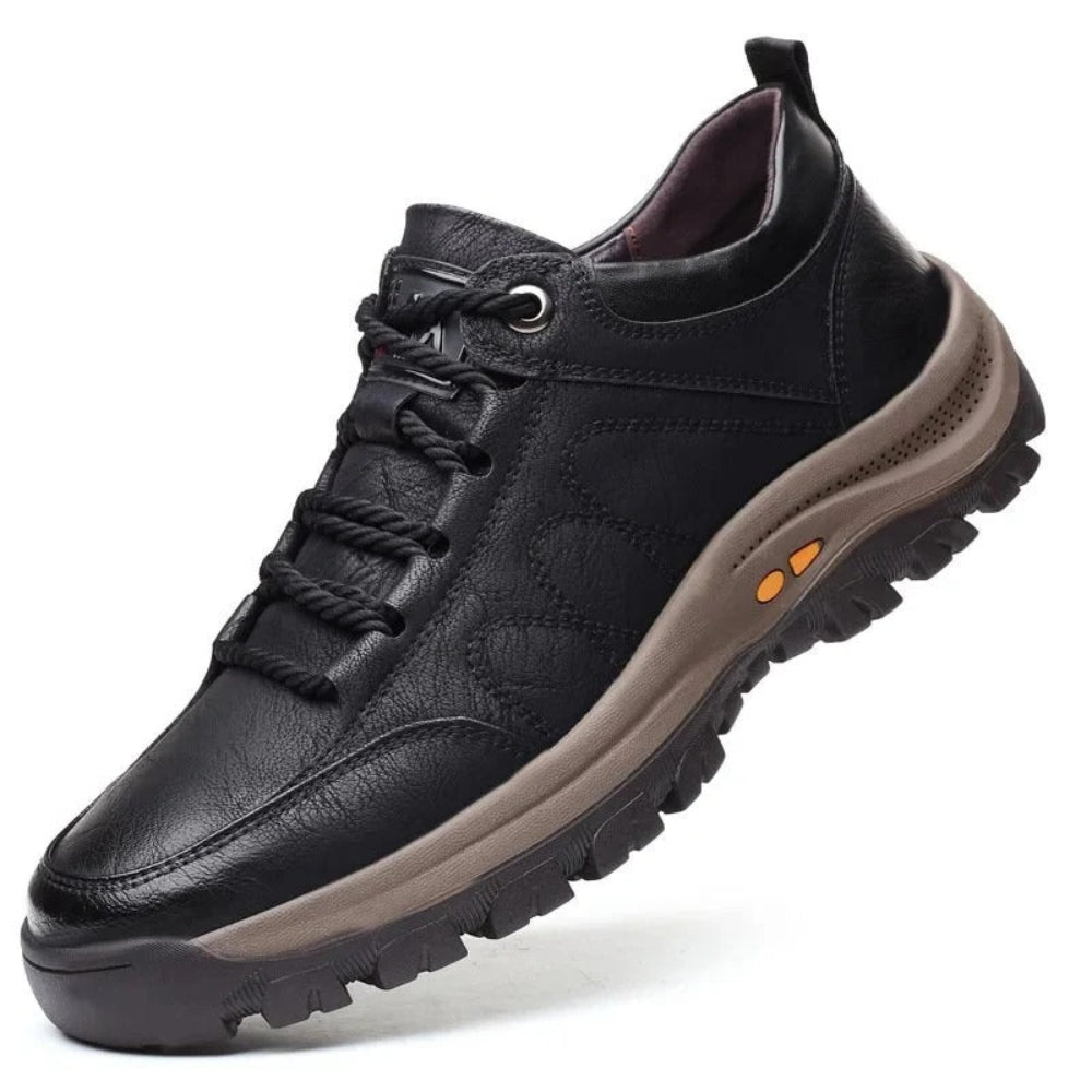 Men's Orthopedic Waterproof Leather Shoes with Posture Support