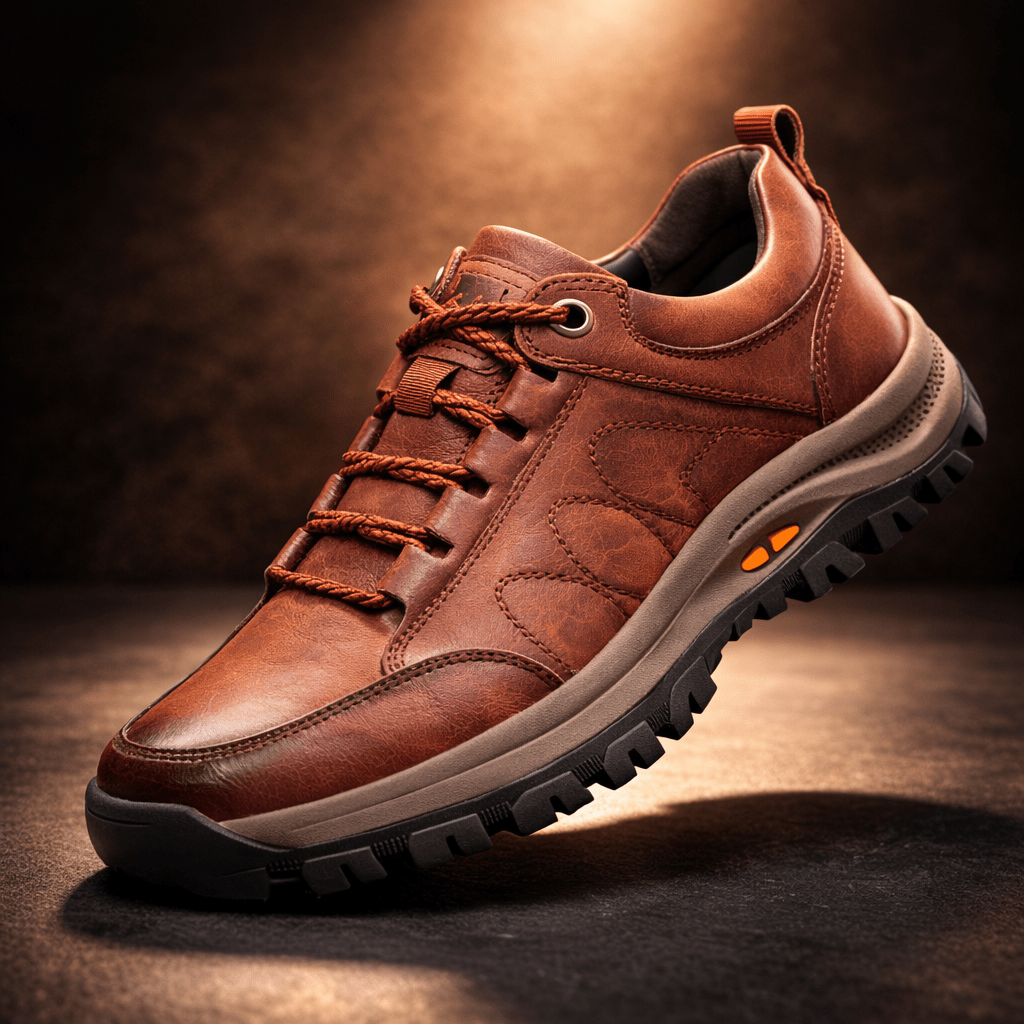 Men's Orthopedic Waterproof Leather Shoes with Posture Support