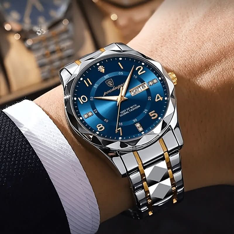 Men's Circular Analog Quartz Sports Titanium Watch