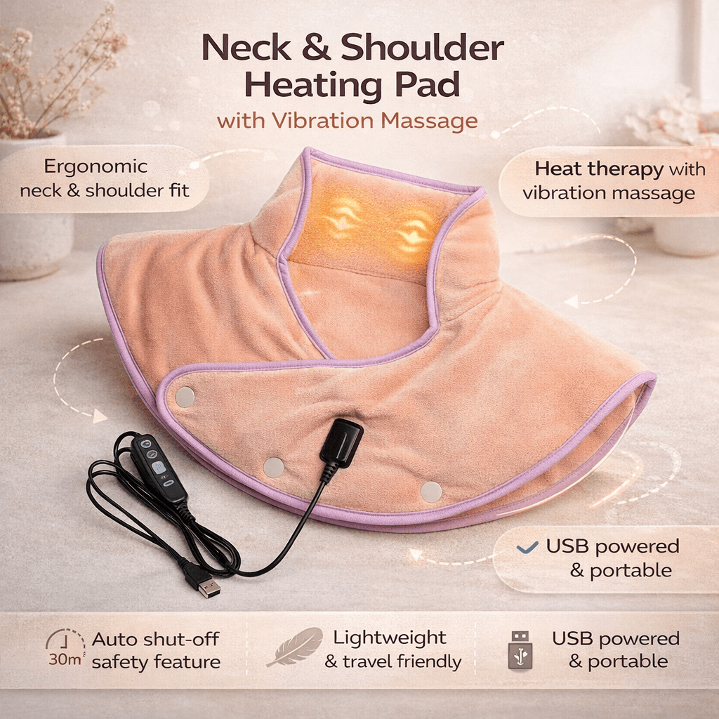 Neck and Shoulder Heating Pad with Vibration Massage Function