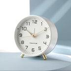 Scandinavian Silent Table Clock Round Analog Quartz Clock