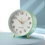 Scandinavian Silent Table Clock Round Analog Quartz Clock
