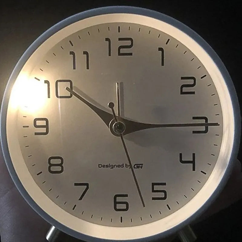Square Analog Quartz Table Clock Silent Scandinavian Design