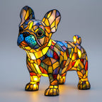 Dog Shape LED Table Lamp Stained Glass Style Night Light