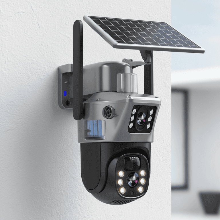 Wireless 4K Security Camera with Solar Panel and 360 Degree Panoramic View