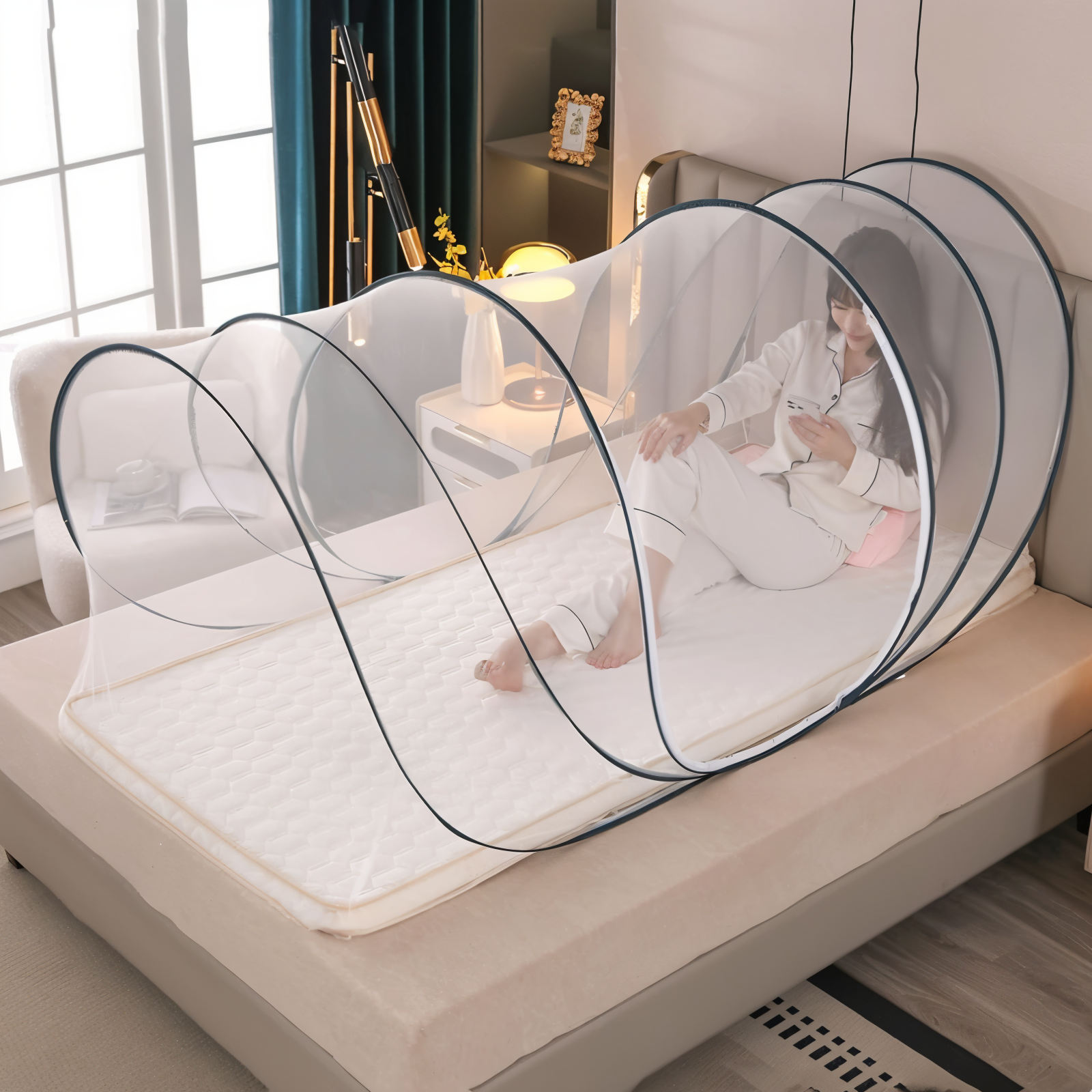 Round Foldable Travel Mosquito Net Pop Up Mosquito Net