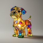 Dog Shape LED Table Lamp Stained Glass Style Night Light
