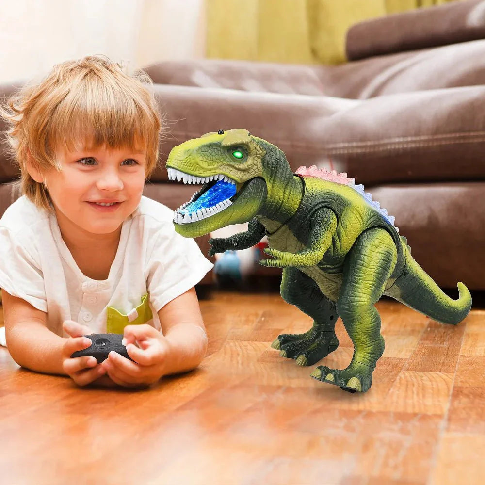 Remote Control Walking Dinosaur Toy with Roaring Sound and LED Light