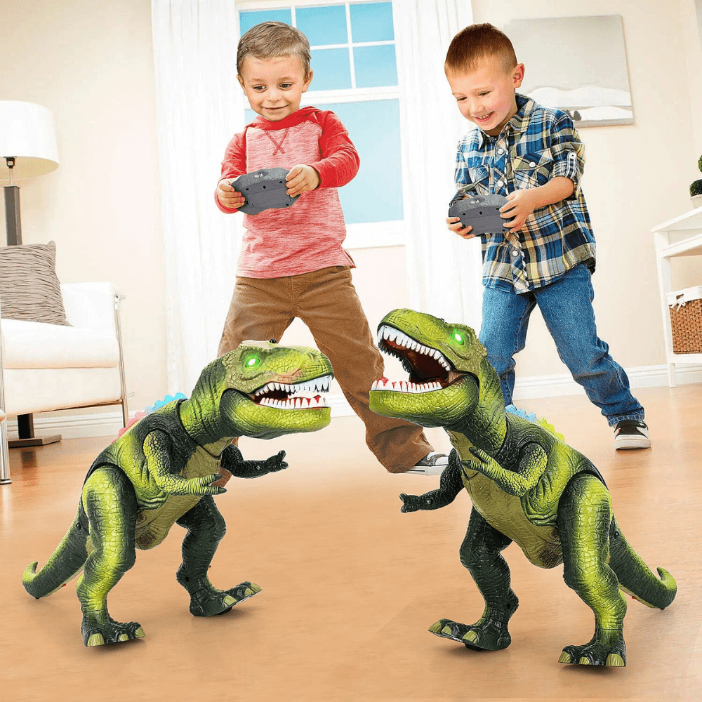 Remote Control Walking Dinosaur Toy with Roaring Sound and LED Light