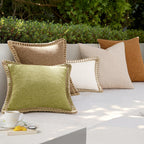 Square Linen Trim Cushion Cover Decorative Pillow Case