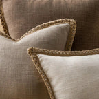 Square Linen Trim Cushion Cover Decorative Pillow Case