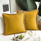 Square Linen Trim Cushion Cover Decorative Pillow Case