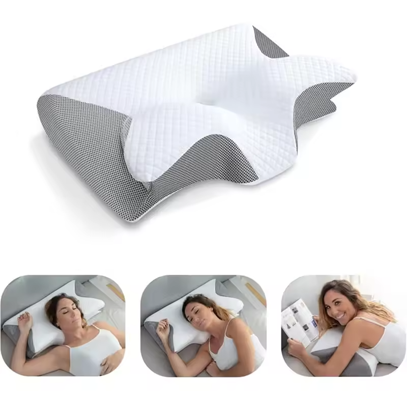 Memory Foam Cervical Orthopedic Neck Support Pillow Dual Function