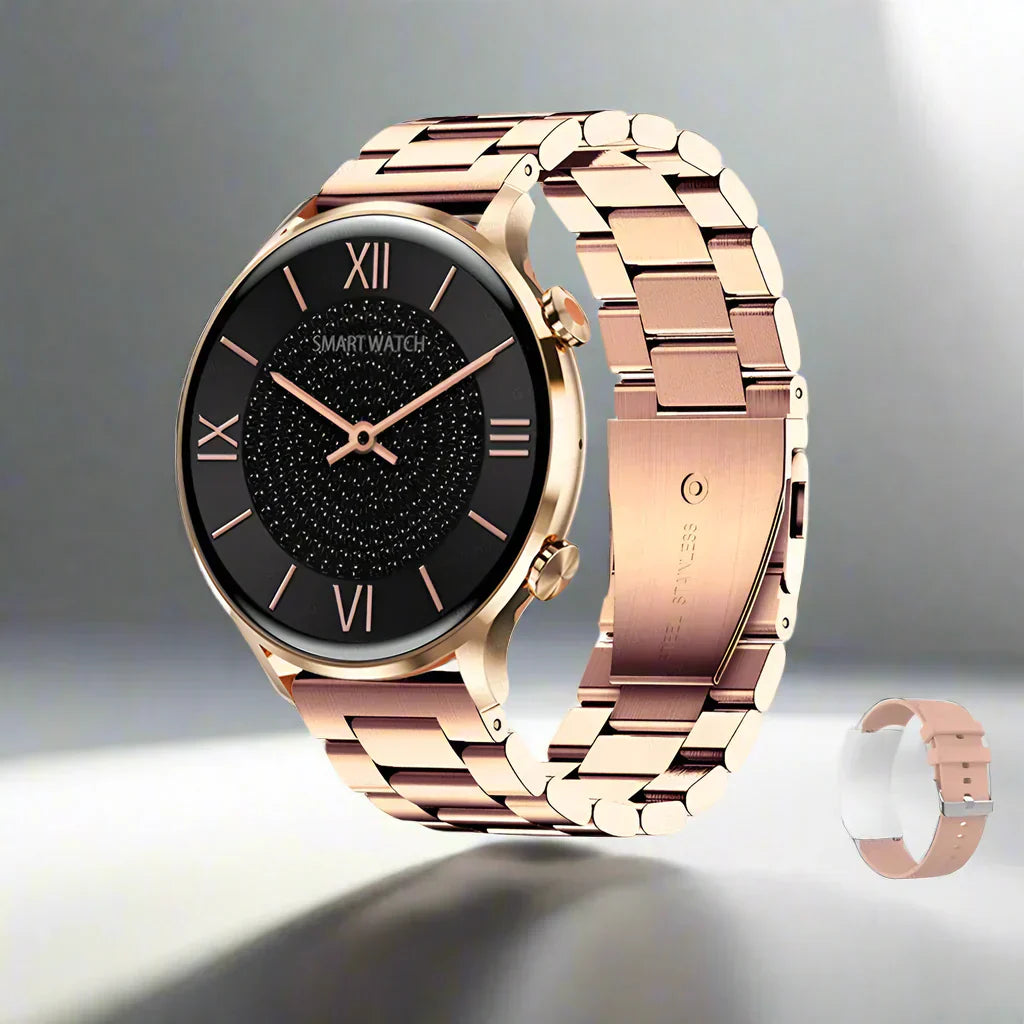 AMOLED Smartwatch Circular Fitness Tracker Bluetooth Call IP68 Waterproof